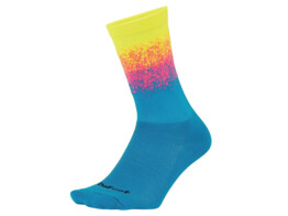 DEFEET AIREATOR 6  OMBRE NEON YELLOW  HI-VIS PINK  PROCESS BLUE S 36-39